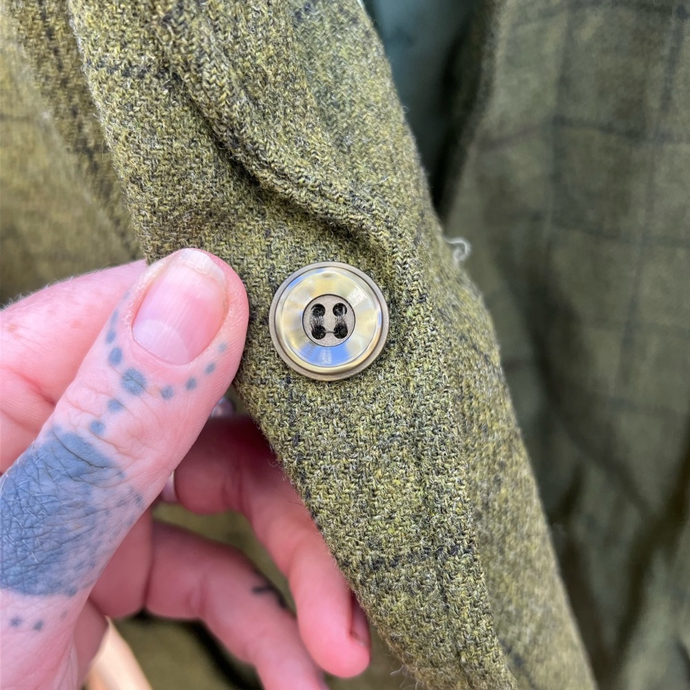 Pendleton Olive Checkered Wool Blazer - image 3